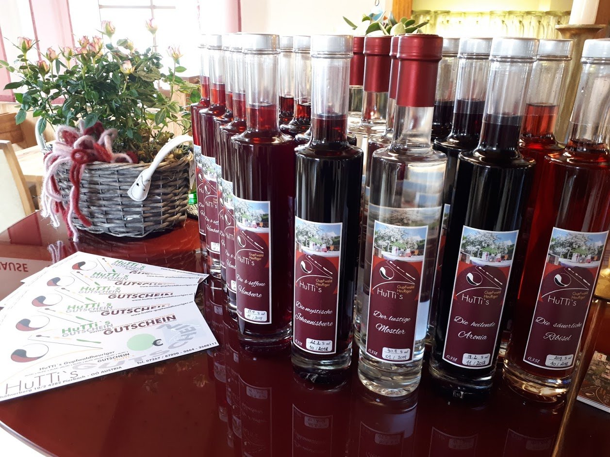 Wein-Angebot von Hutti’s Gupfwaldheuriger